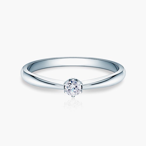 Pierścionek zaręczynowy SAVICKI: białe złoto, diament